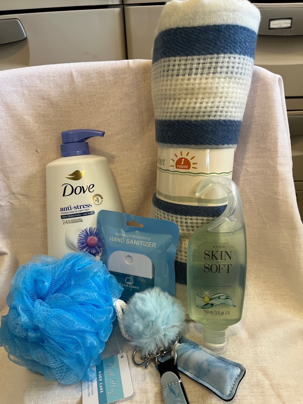 Dove Anti-Stress Body Bundle with Avon Original Skin So Soft Shower Gel